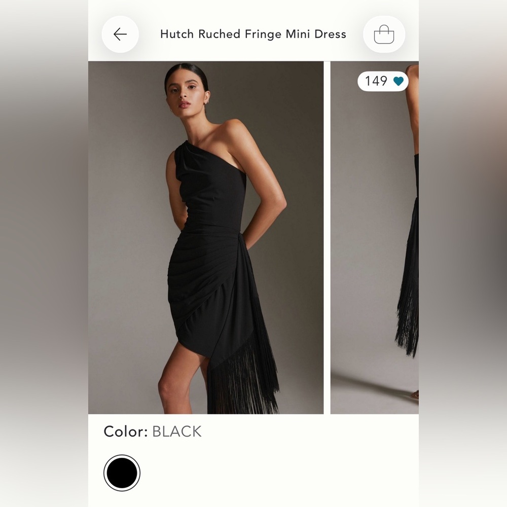Hutch Ruched Fringe Mini Dress- Size S